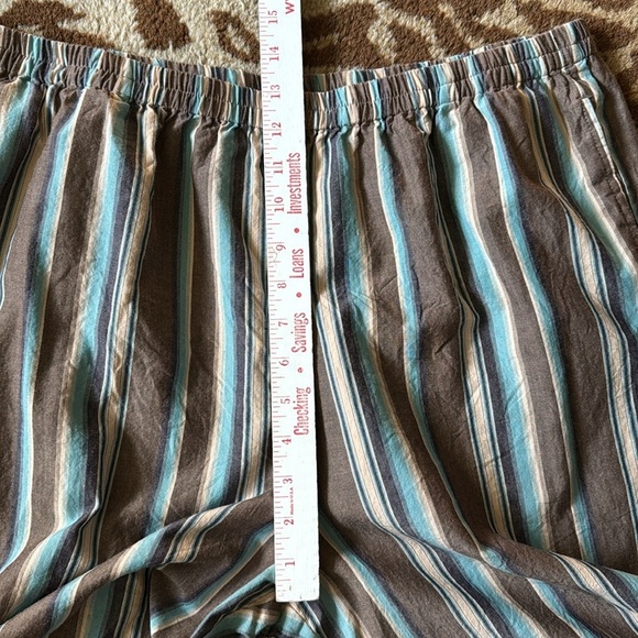 Serengeti Beach pants Womens XL striped Pockets Bohemian Lagenlook 100% Cotton - Picture 9 of 11